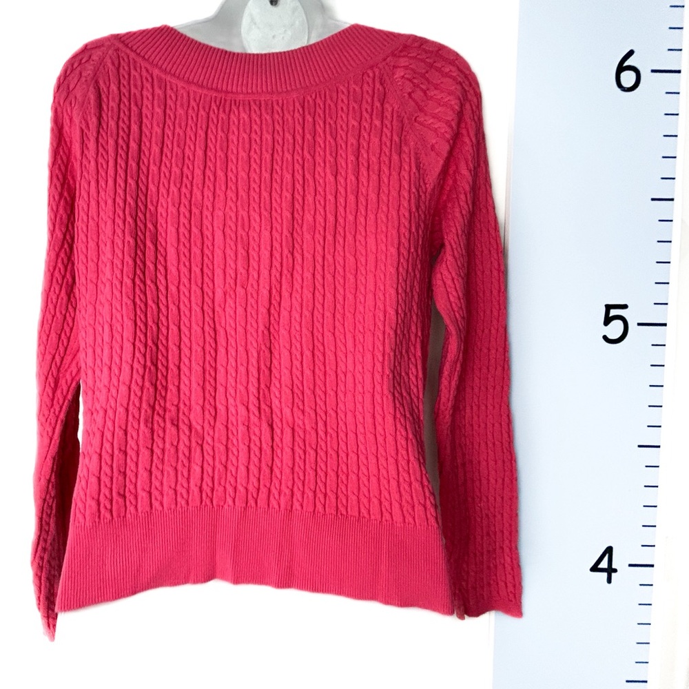 Talbots Barbiecore Pink Ribbed Sweater Small - Picture 2 of 10